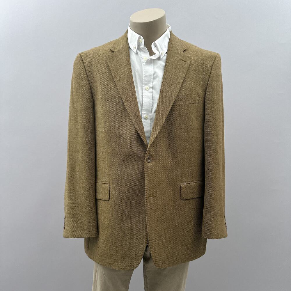 Alexandre London Saville Row Blazer Men 44R Brown Tweed Wool 2 Button Jacket